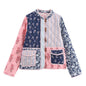 Women's Thickening Print Block Horn Button Printed Coats