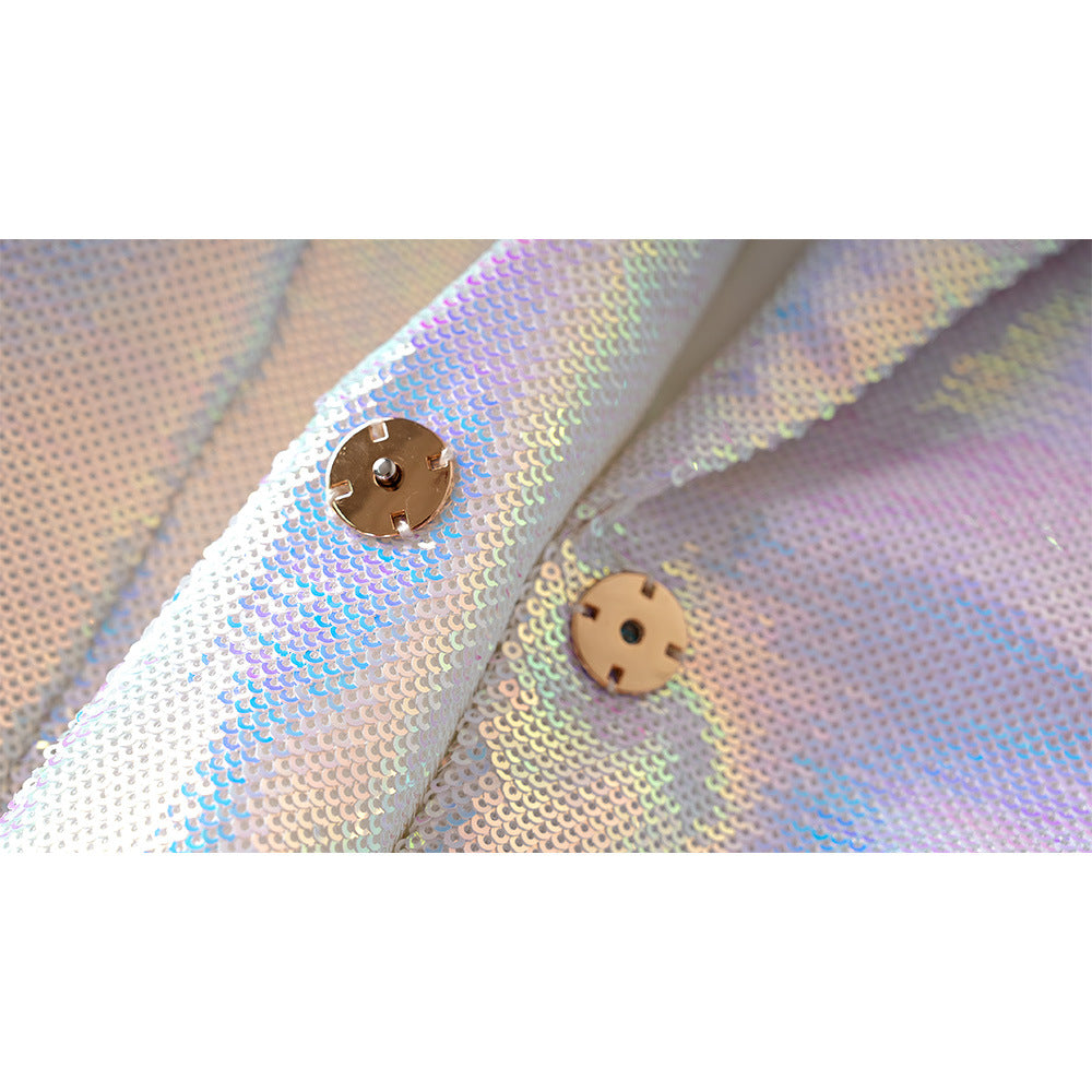 Versatile Classic Slouchy Sequins Mid-length Colorful Suits