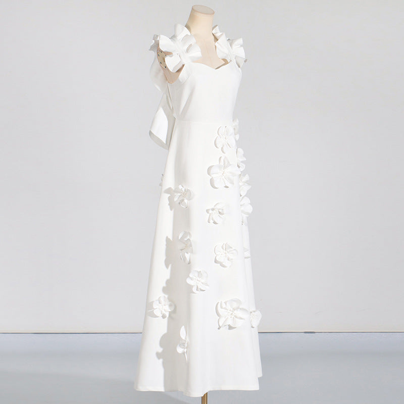 Women's Dress Summer High-grade Stitching Flower Strap Dresses