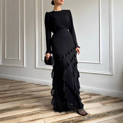 Spring Dress Three-dimensional Ruffled Slim Fit Suits