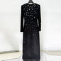 Elegant Beads Rhinestones Long Sleeve Dress Dresses