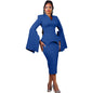 Women's Solid Color Folding Large Swing Sleeve Dresses