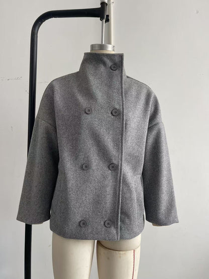 Women's Solid Color Commute Versatile Stand Collar Coats