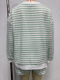 Women's Striped Casual Long-sleeved Elastic Waist Suits