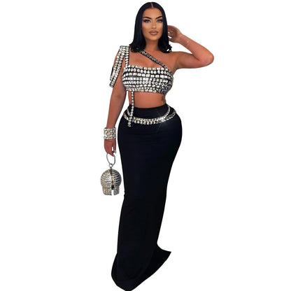 Women's Fashion Wear Sling Hot Drilling Dresses