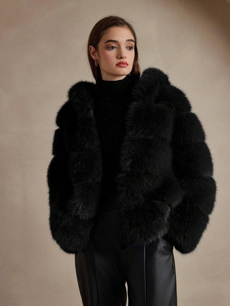 Women's Faux Fur Environmental Protection Imitation Fox Coats