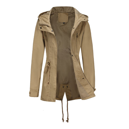 Women's Cotton Anorak Loose Solid Color Coats