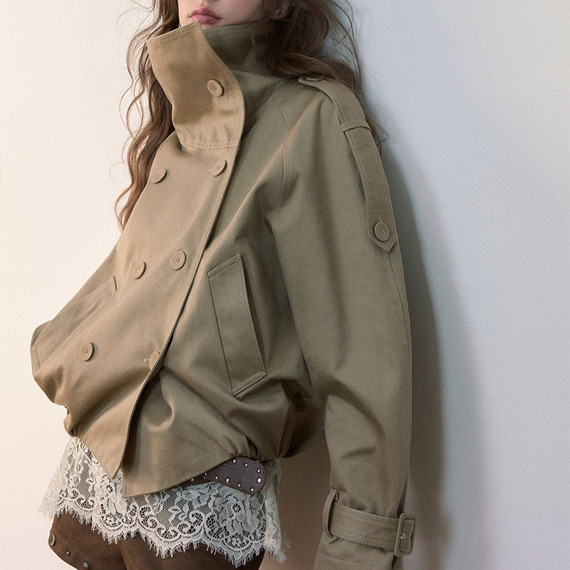 Women's French Style Temperament Solid Color Trench Coats