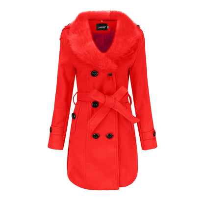 Women's Winter Big Fur Collar Double-faced Goods Coats