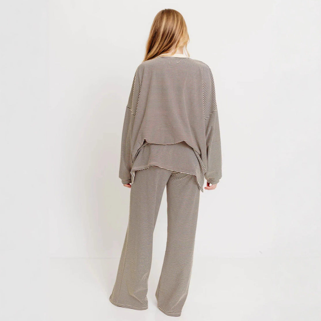 Women's Autumn Fashion Striped Casual Pajamas Set Suits