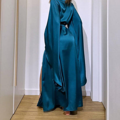 Women's Comfort Casual Elegant Home Nightgown Split Dresses