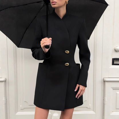 Women's Long Sleeve Waist Trimming Dress Commuting Dresses