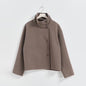 Women's Elegant Stand Collar Button Long-sleeved Woolen Coats