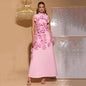Women's Line Long Summer Patchwork Stand-up Collar Dresses