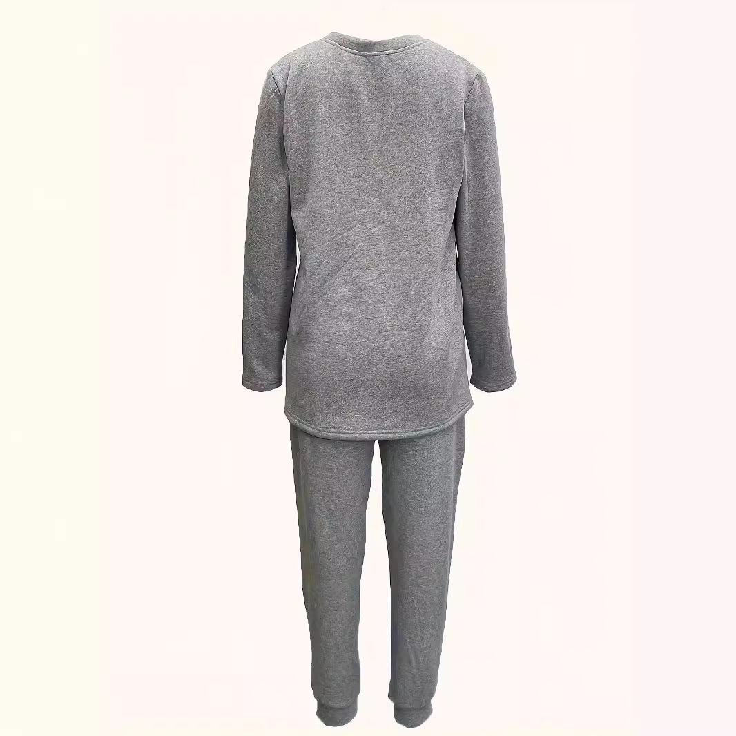 Winter Solid Color Casual Comfortable Thermal Suits