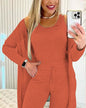 Women's Dressing Gown Round Neck Solid Color Suits