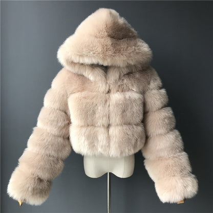 Creative Glamorous Imitation Fur Overcoat Fashion Coats