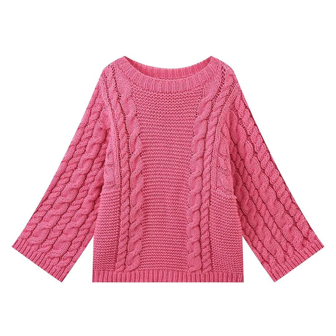 Women's Graceful Unique Pullover Long-sleeved Knitted Sweaters