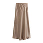 Women's Summer French Fashion Silk Satin Texture Skirts