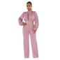 Women's Wear Belt Lace Cutout Solid Color Suits
