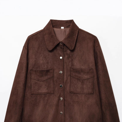 Women's Elegant Fashion Casual Suede Textured Coats