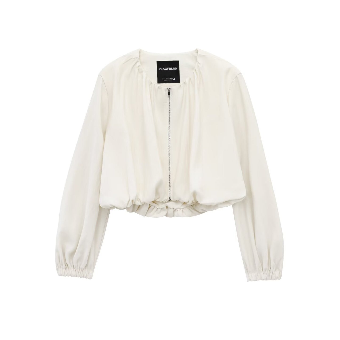 Women's Spring Solid Color Bud Crew Neck Coats
