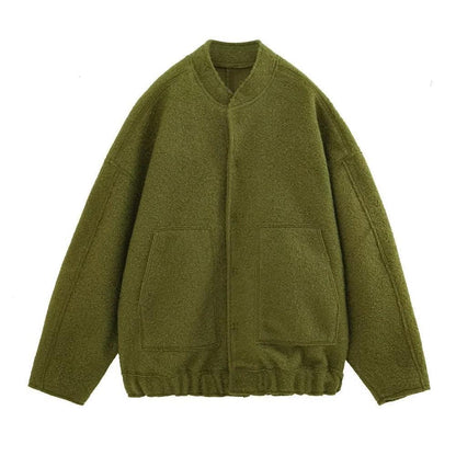 Women's Stand Collar Pocket Loose Pilot Coats