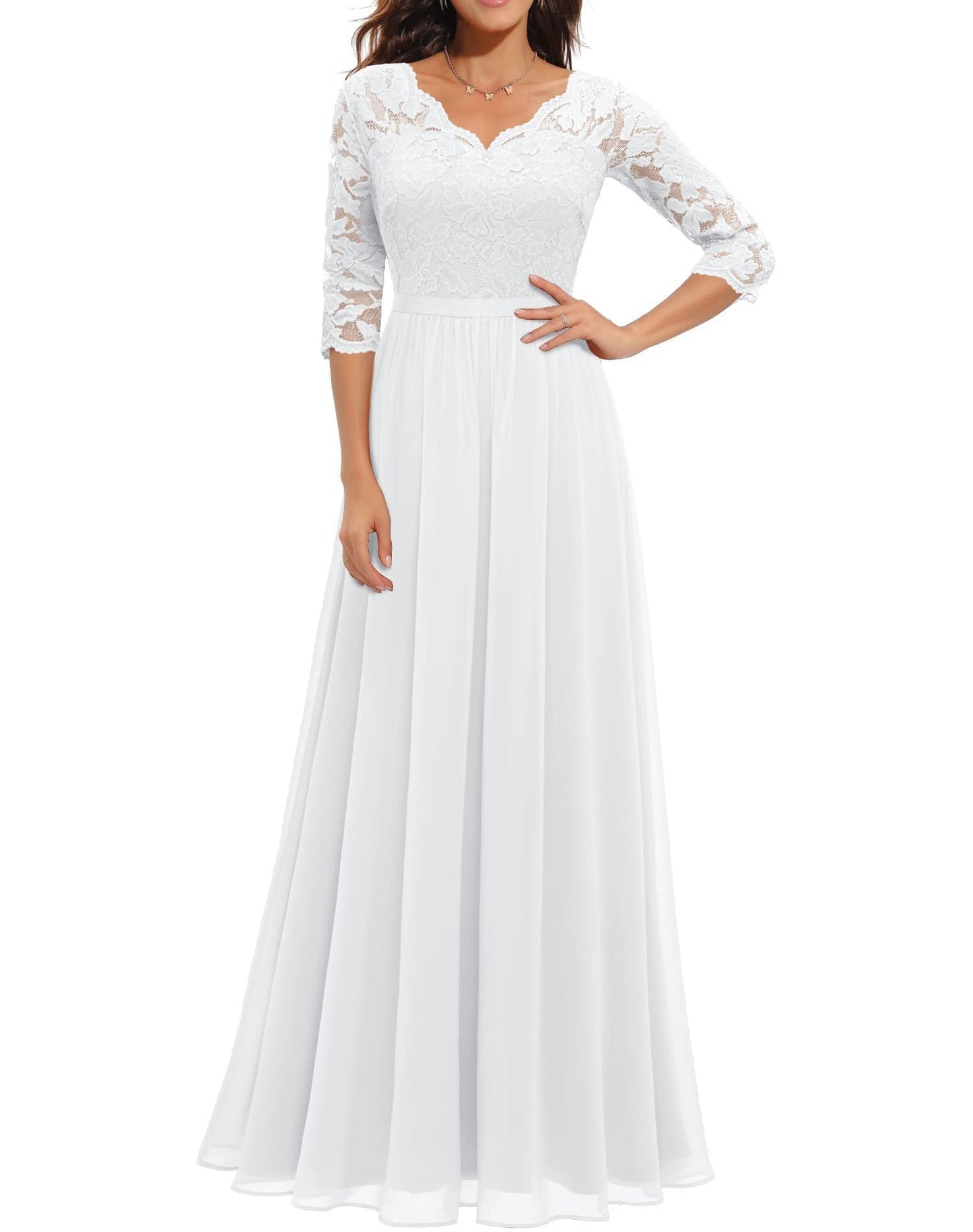 Classic Dress Lace Long Patchwork Noble Dresses