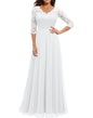Classic Dress Lace Long Patchwork Noble Dresses