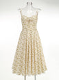 Floral Print Dress Midi Elegant Slimming Dresses