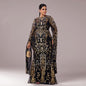 Women's Sleeve Round Neck Sequined Fishtail Dress Dresses