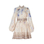 Design High Version Single-breasted Stand-up Collar Puff Sleeve Dresses