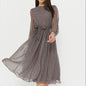 Chiffon Dress Long Sleeve Coffee Black Dresses