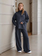 Women's Knitted Turtleneck Loose Long Sleeve Trousers Suits