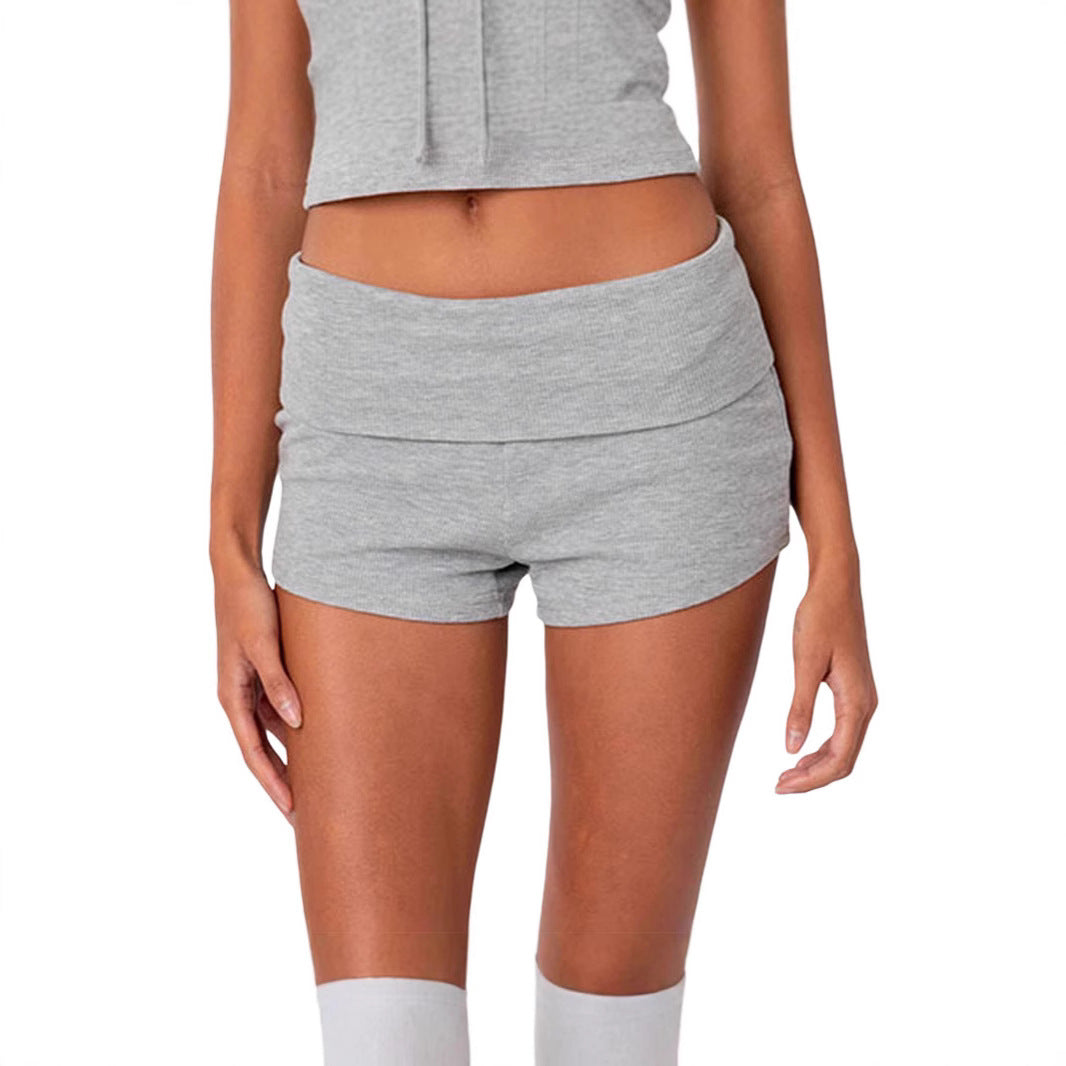 Women's Striped Style Basic Tight Low Bottoming Shorts
