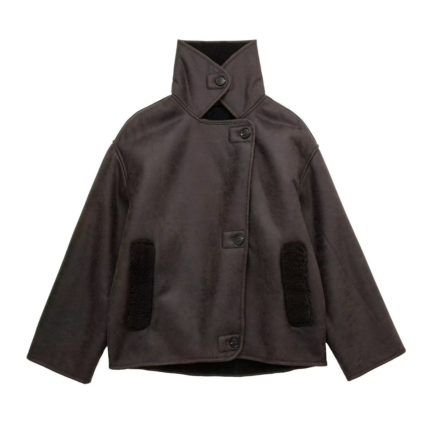 Artificial Lamb Fur Lapel Integrated Double-sided Jackets