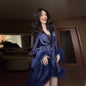 Women's Elegant Long Sleeve Embroidery Wool Casual Dresses