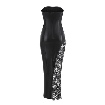 Leather Fashionable Elegant Tube Lace Sexy Dresses