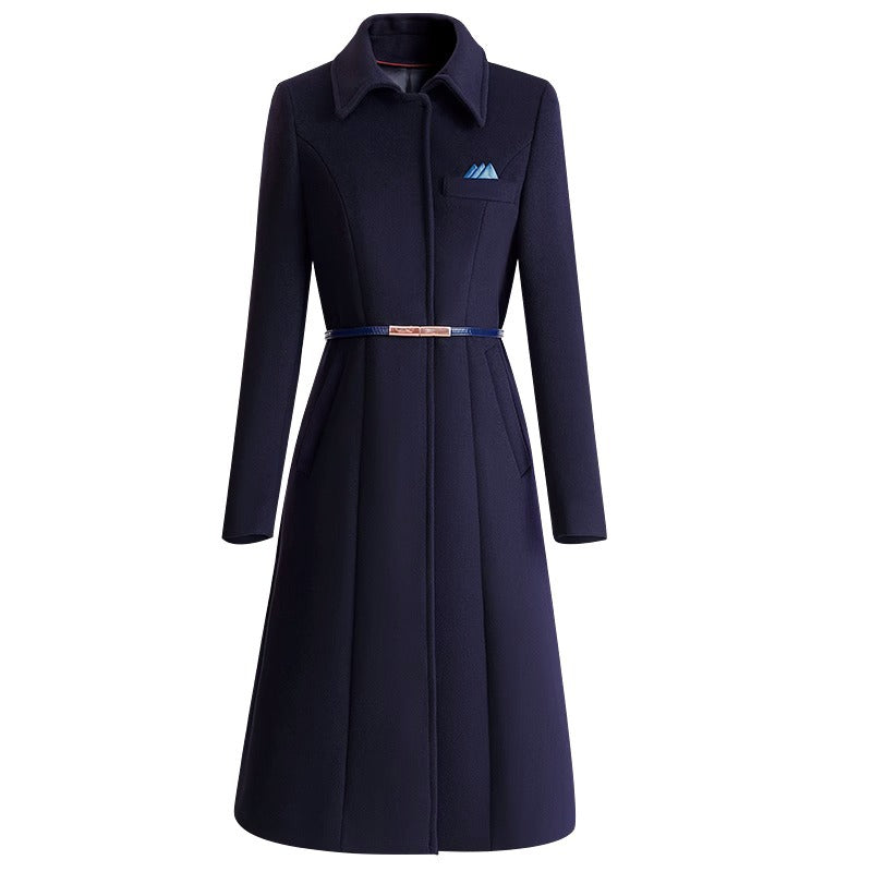 Women's Professional Woolen Winter Mid-length Elegant Wool Coats