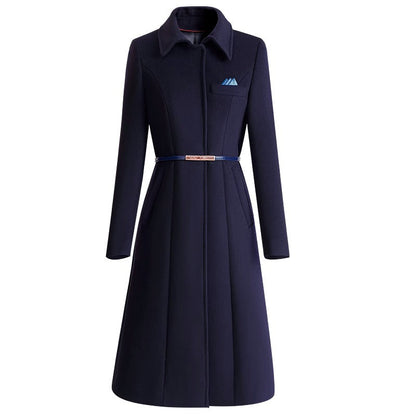 Women's Professional Woolen Winter Mid-length Elegant Wool Coats