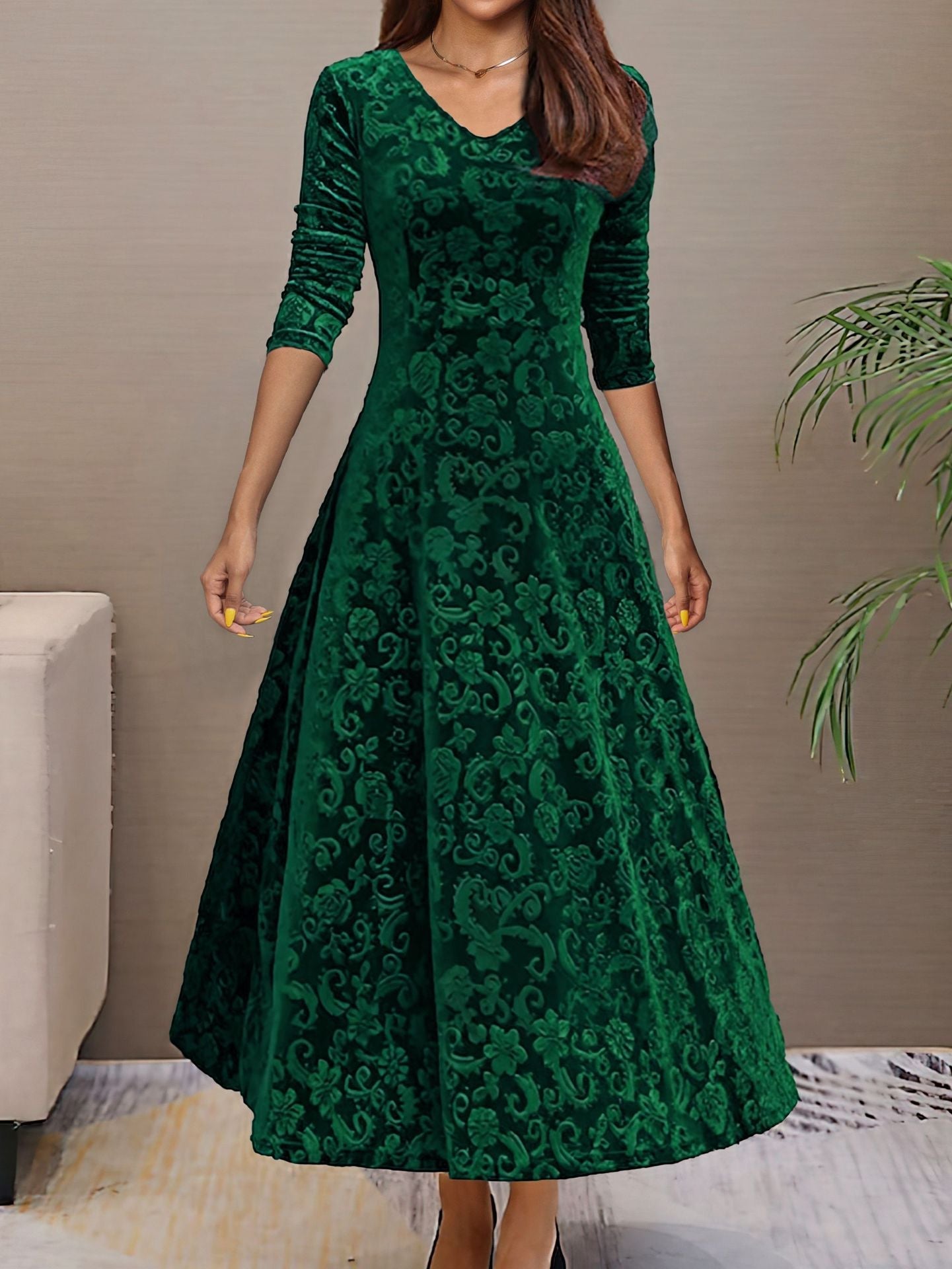 Women's Elegant High-grade Dress Veet Mid-length For Dresses