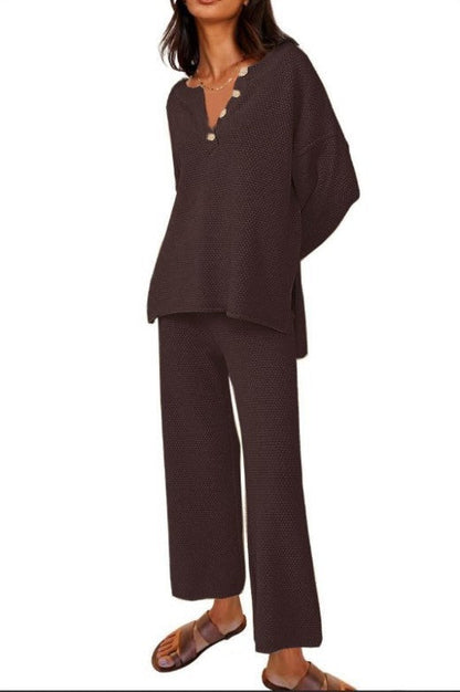 Women's Casual Two-piece Solid Color Fashion Suits