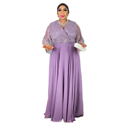 Women's Muslim Wear African Large Sleeves Loose Dresses
