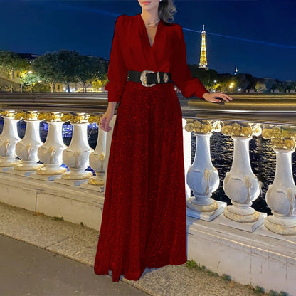 Women's Fashion Dress Elegant Waist Slimming Sequins Dresses