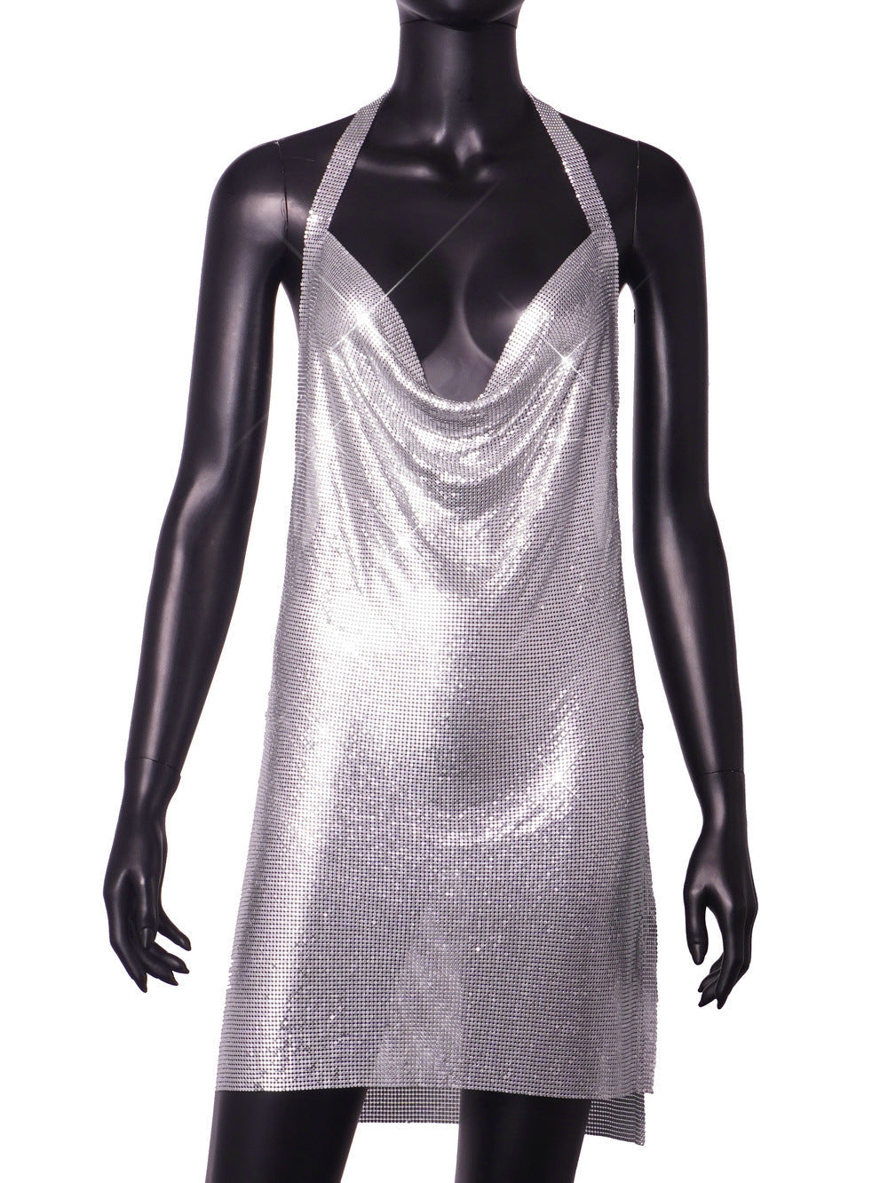 Nightclub Metal Sequins Sexy Suspenders Dress Dresses