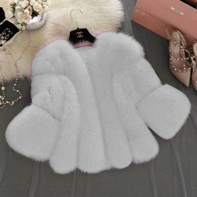 Women's Fur Stitching Integrated Warm Fox Coats