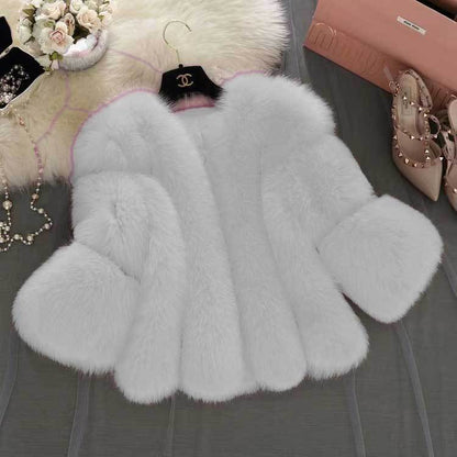 Women's Fur Stitching Integrated Warm Fox Coats