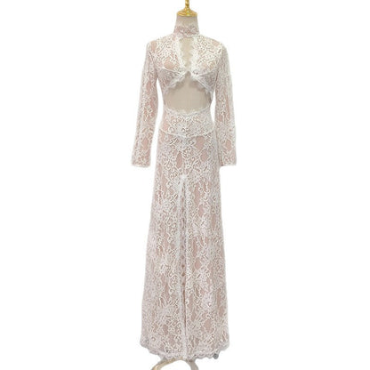 Women's High-grade Lace Fabric Backless Sexy Dress Dresses