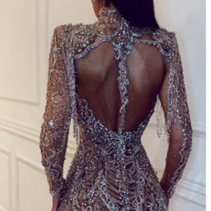 Women's Female Fashion Sequins Dress Long Sleeve Dresses