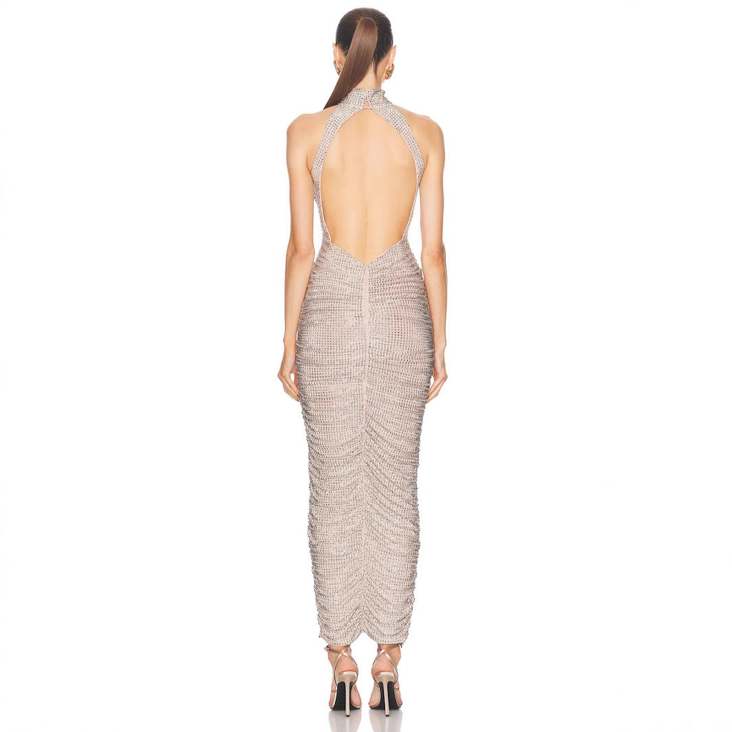 Women's Affordable Luxury Rhinestone Strap Dress Backless Dresses